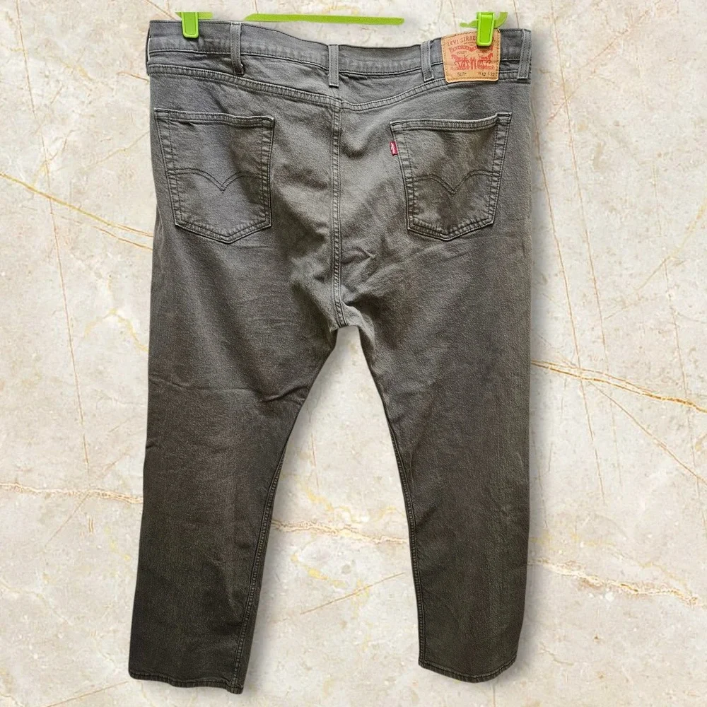 Levi Strauss 505 Mens Jeans W42 L32 Gray/Green Waterless Straight‎ Fit